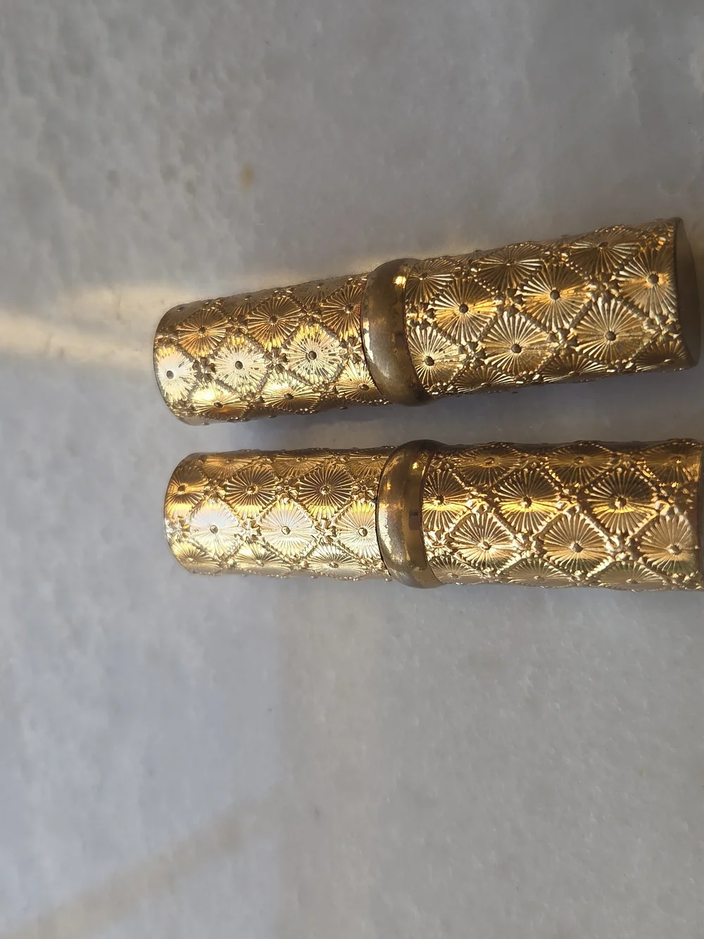 Vtg Mid-Cent Gold Lipstick Lot Helena Rubinstein Wedding Band & Avon Mirror Case